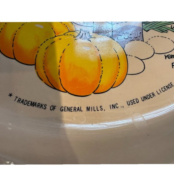 RARE: Vtg BETTY CROCKER Peach-Colored Pumpkin PIE PLATE Dish Recipe Taiwan 11" - Picture 8 of 15